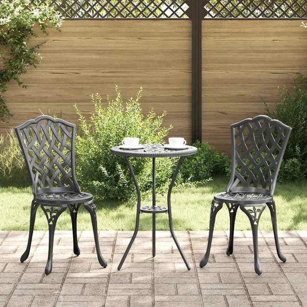 Chaise de jardin 2 pcs Noir 39 x 40 x 87cm Aluminium