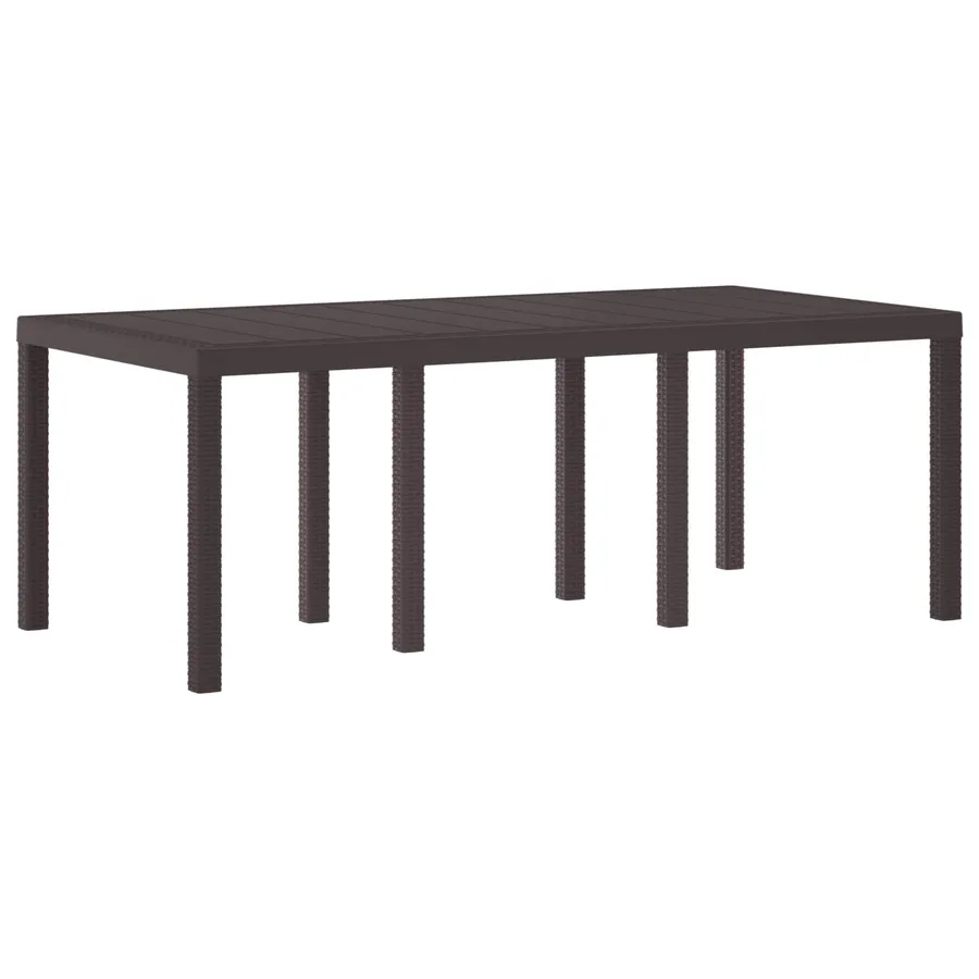 Table de Jardin Marron 200 x 100 x 73 cm polyrotin - 4