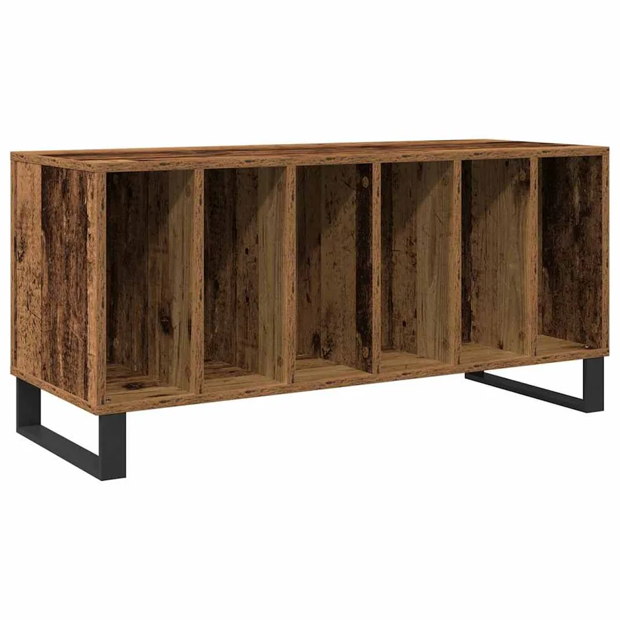 Meuble à vinyles Bois ancien 100 x 38 x 48 cm Bois d'ingénierie - 2