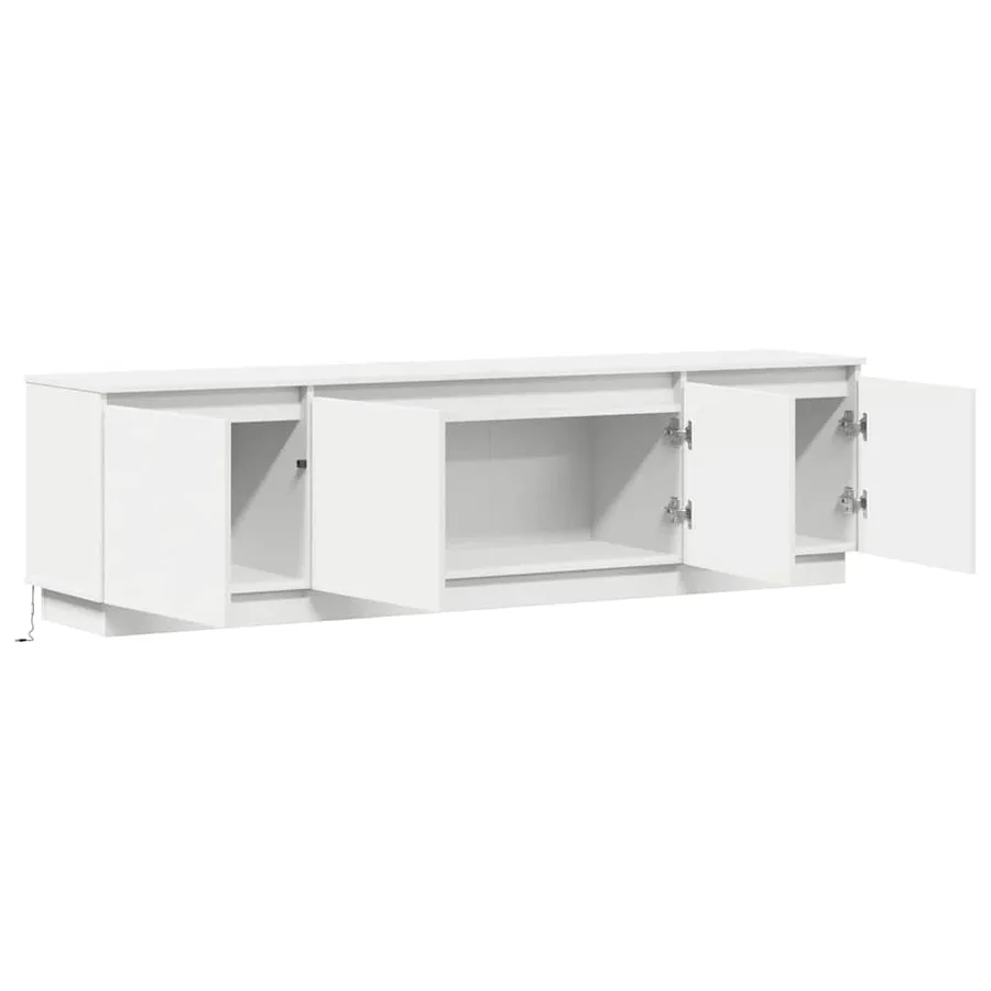 Meuble TV avec LED Blanc 180 x 38 x 49 cm Bois d'ingénierie - 6