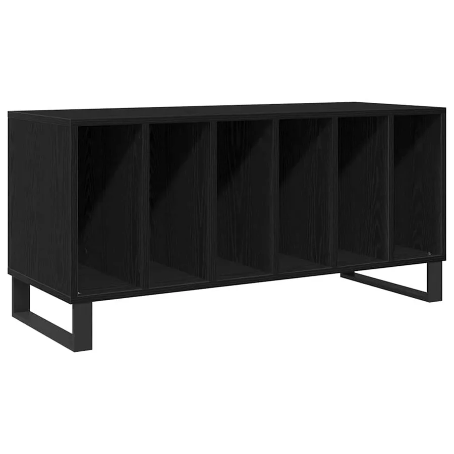 Meuble à vinyles Chêne noir 100 x 38 x 48 cm Bois d'ingénierie - 2