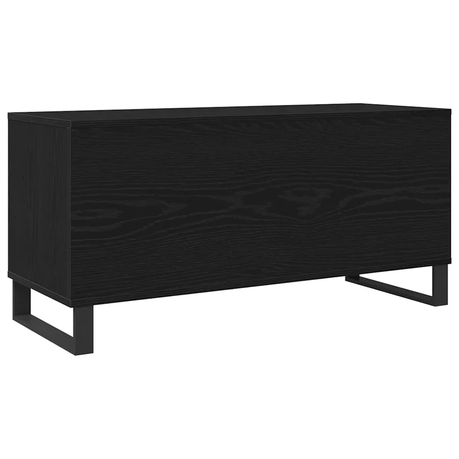 Meuble à vinyles Chêne noir 100 x 38 x 48 cm Bois d'ingénierie - 5