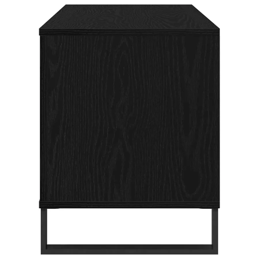Meuble à vinyles Chêne noir 100 x 38 x 48 cm Bois d'ingénierie - 7