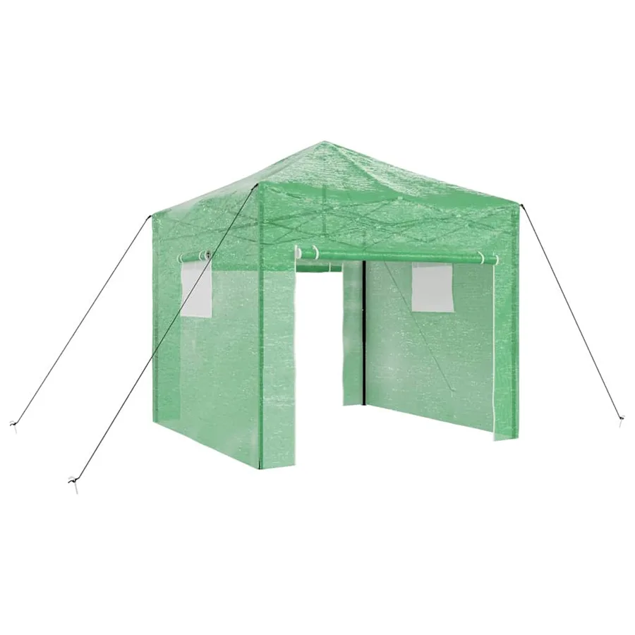 Serre avec cadre pop-up avec toit Vert 290 x 290 x 315 cm Fer - 2