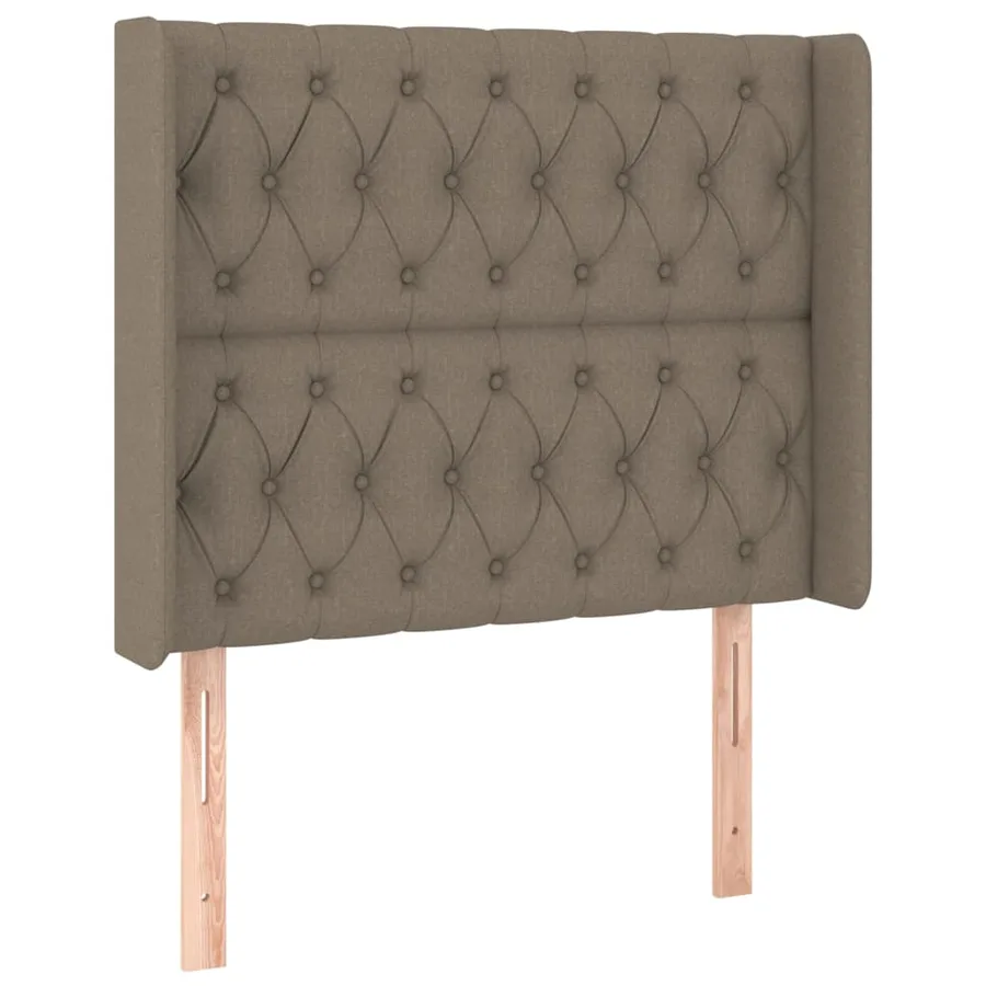 Tête de lit avec oreilles Taupe 103x16x118/128 cm Tissu - 2