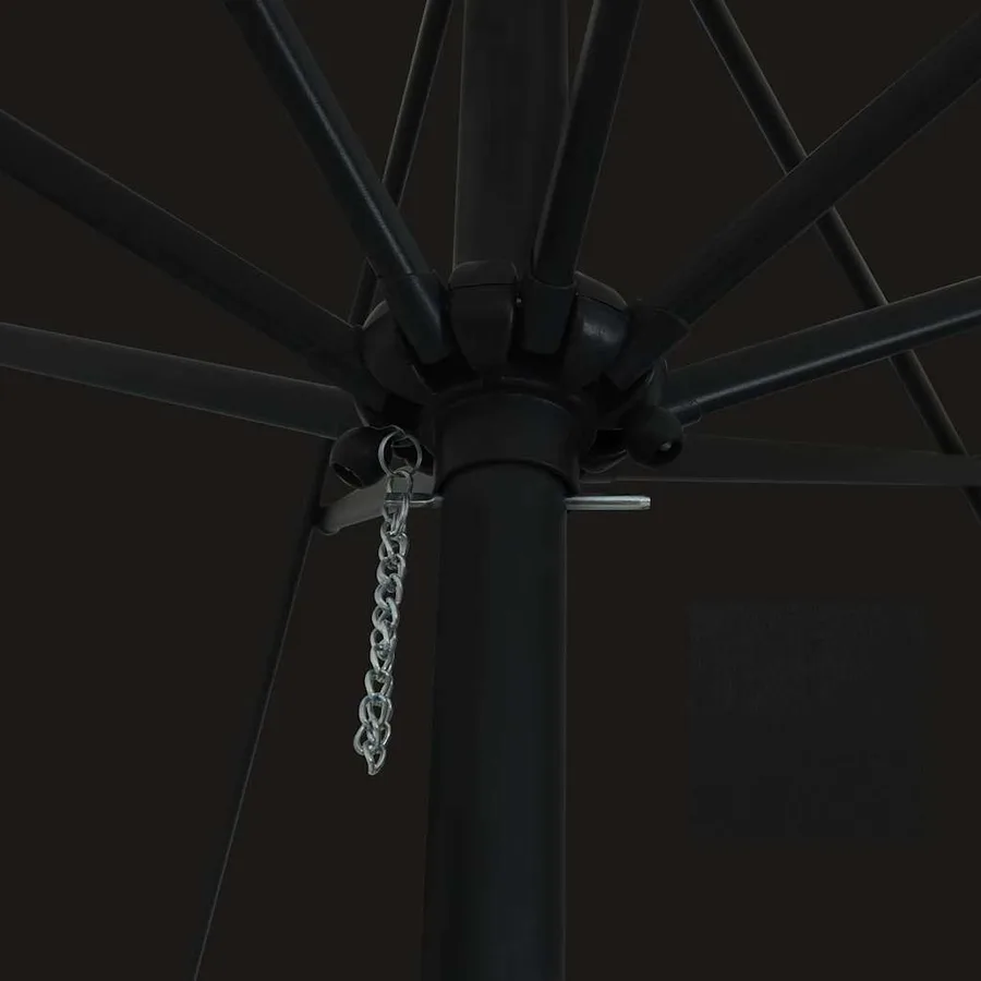 Parasol de jardin Noir 394 x 394 x 248 cm Polyester et Acier - 4