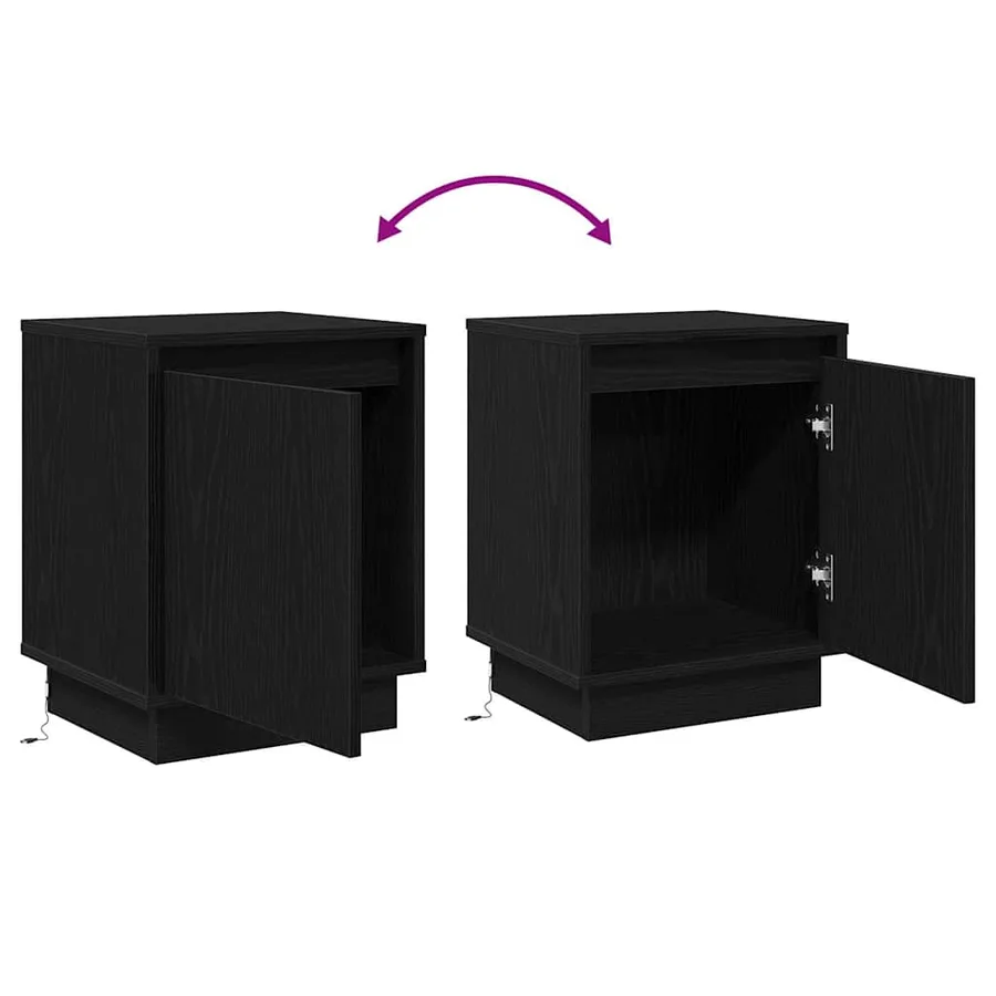 Cabinet de chevet 2 pcs Chêne noir 39 x 34,5 x 50 cm - 14