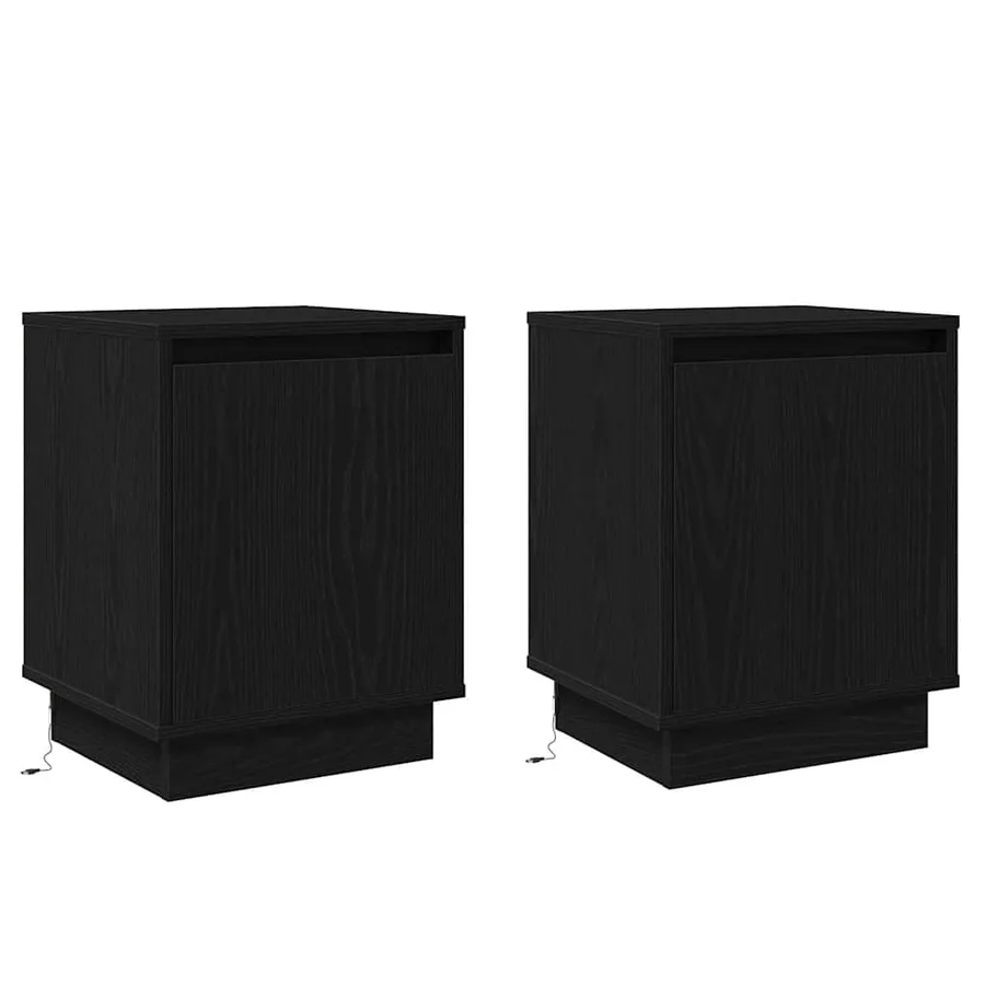 Cabinet de chevet 2 pcs Chêne noir 39 x 34,5 x 50 cm - 2