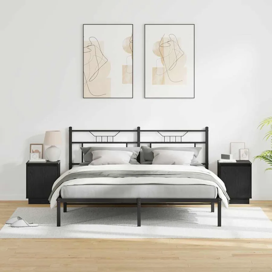 Cabinet de chevet 2 pcs Chêne noir 39 x 34,5 x 50 cm - 4