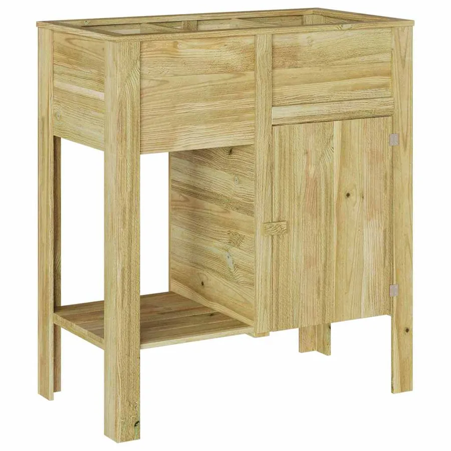 Jardin haut avec étagère Marron Pinède imprégnée - 2