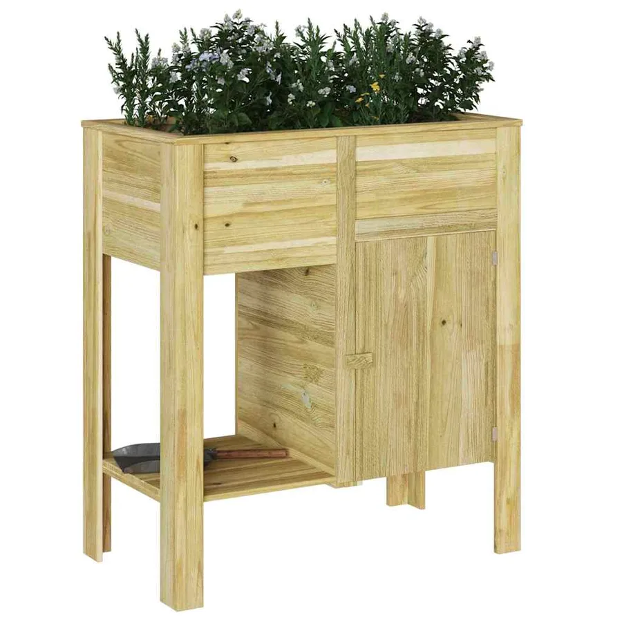 Jardin haut avec étagère Marron Pinède imprégnée - 3