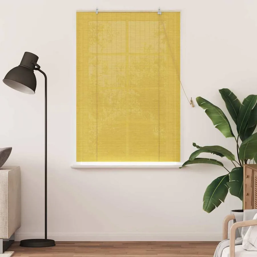 Store enrouleur Jaune 100 x 160 cm Bambou - 3