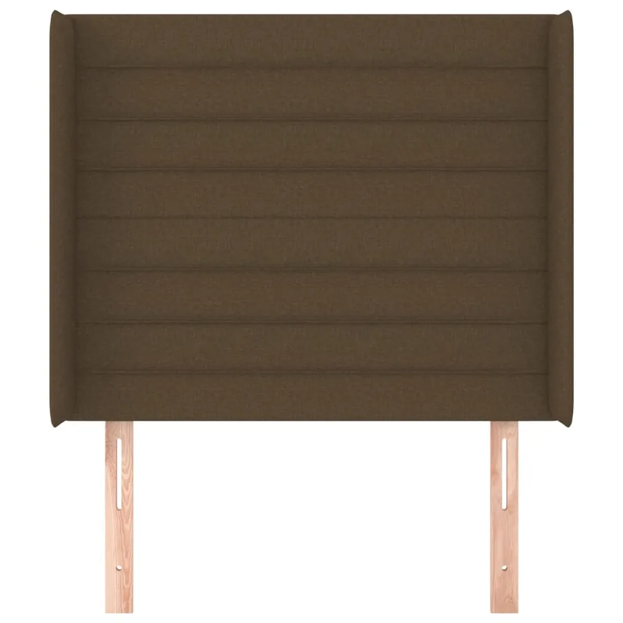 Tête de lit avec oreilles Marron foncé 103x16x118/128 cm Tissu - 3
