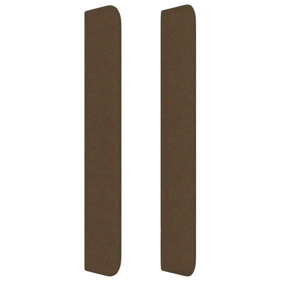 Tête de lit avec oreilles Marron foncé 103x16x118/128 cm Tissu - 4