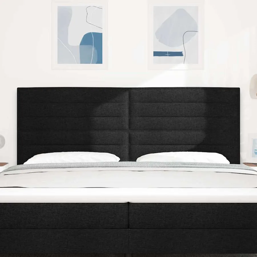 Tête de lit LED avec bandes LED Noir 200 cm tissu - 3