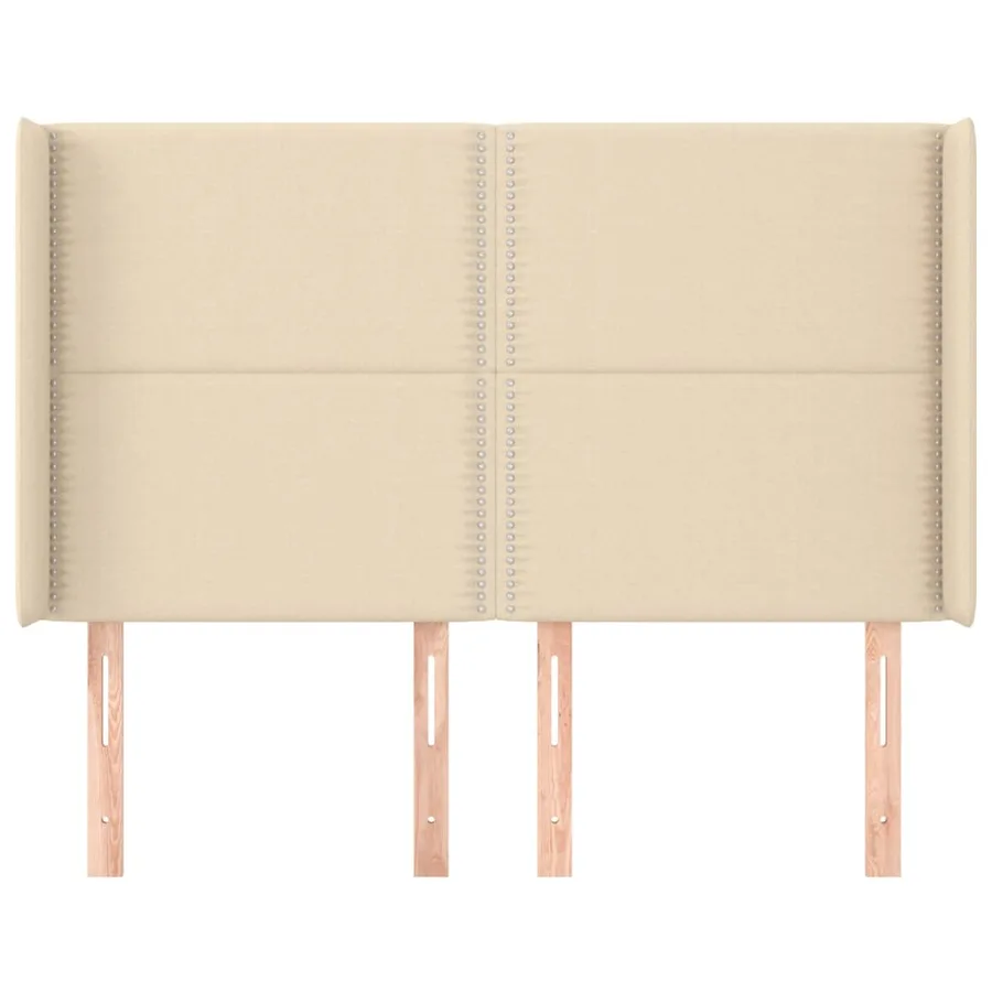 Tête de lit avec oreilles Crème 147x16x118/128 cm Tissu - 3