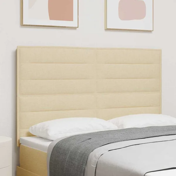 Tête de lit LED avec bandes LED Crème 144 cm tissu