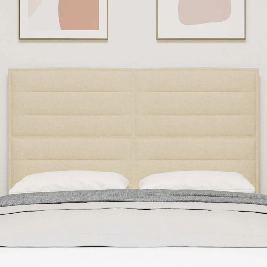 Tête de lit LED avec bandes LED Crème 144 cm tissu - 3