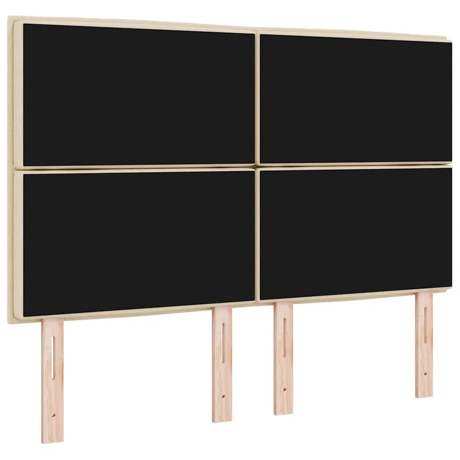 Tête de lit LED avec bandes LED Crème 144 cm tissu - 7