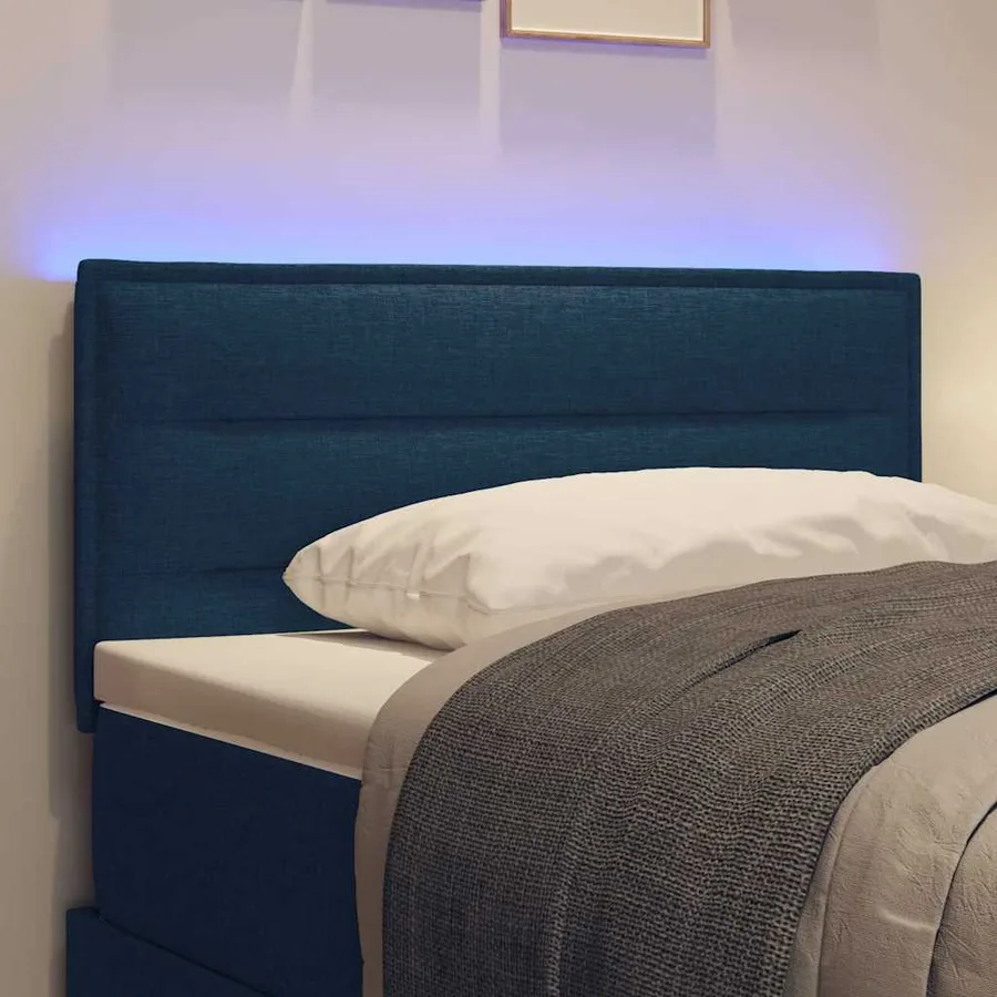 Tête de lit LED avec bandes LED Bleu 90 cm tissu - 4