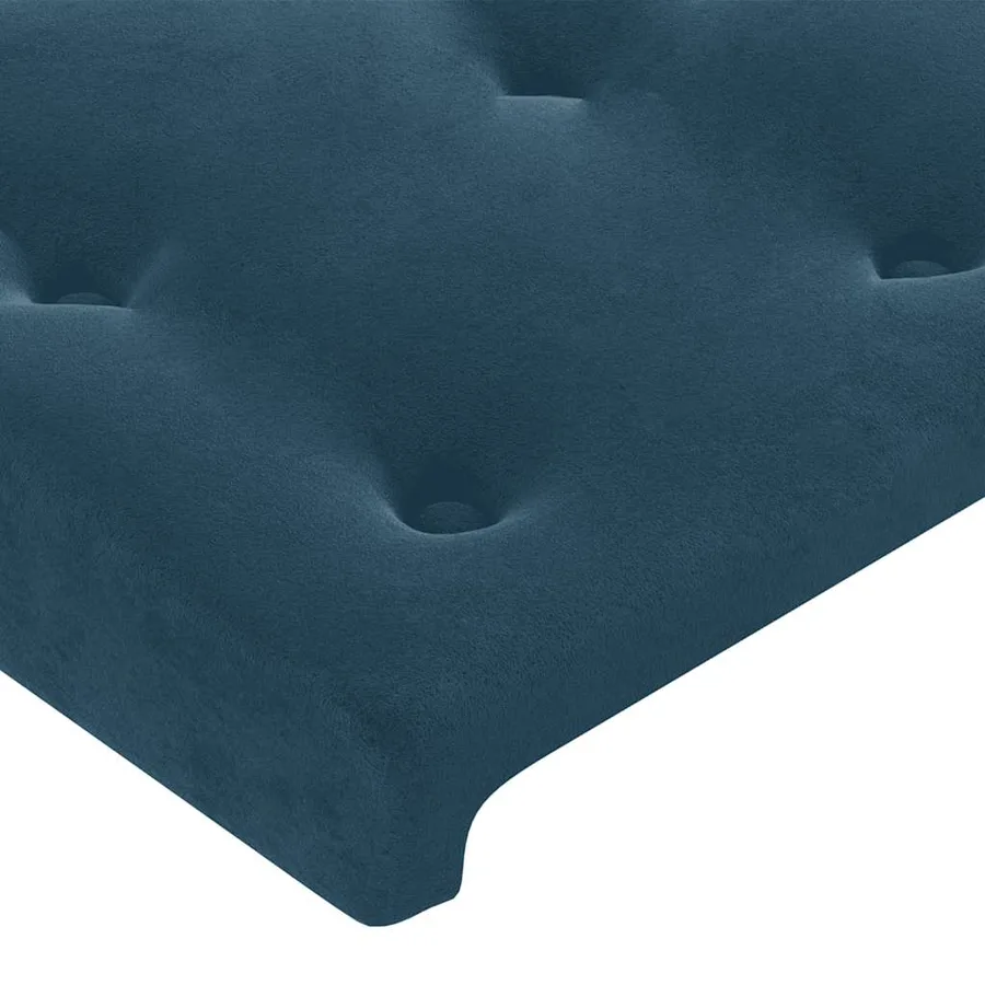Tête de lit avec oreilles Bleu foncé 147x16x78/88 cm Velours - 5