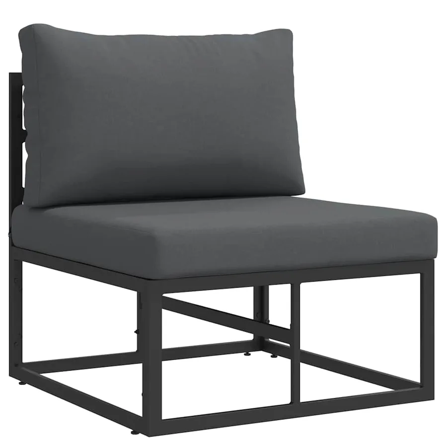 Mobilier de jardin 3 Pièce Noir et anthracite Métal - 8