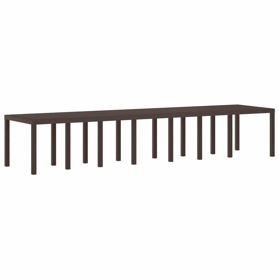 Table de Jardin Marron 400 x 100 x 73 cm polyrotin - 2