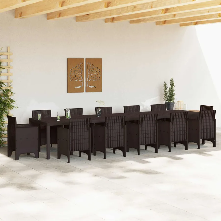 Table de Jardin Marron 400 x 100 x 73 cm polyrotin - 3