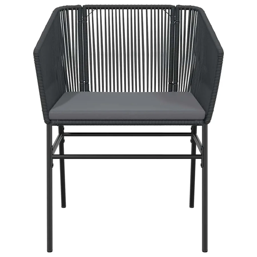 Ensemble à manger de jardin et coussins 5 pcs noir rotin verre - 5