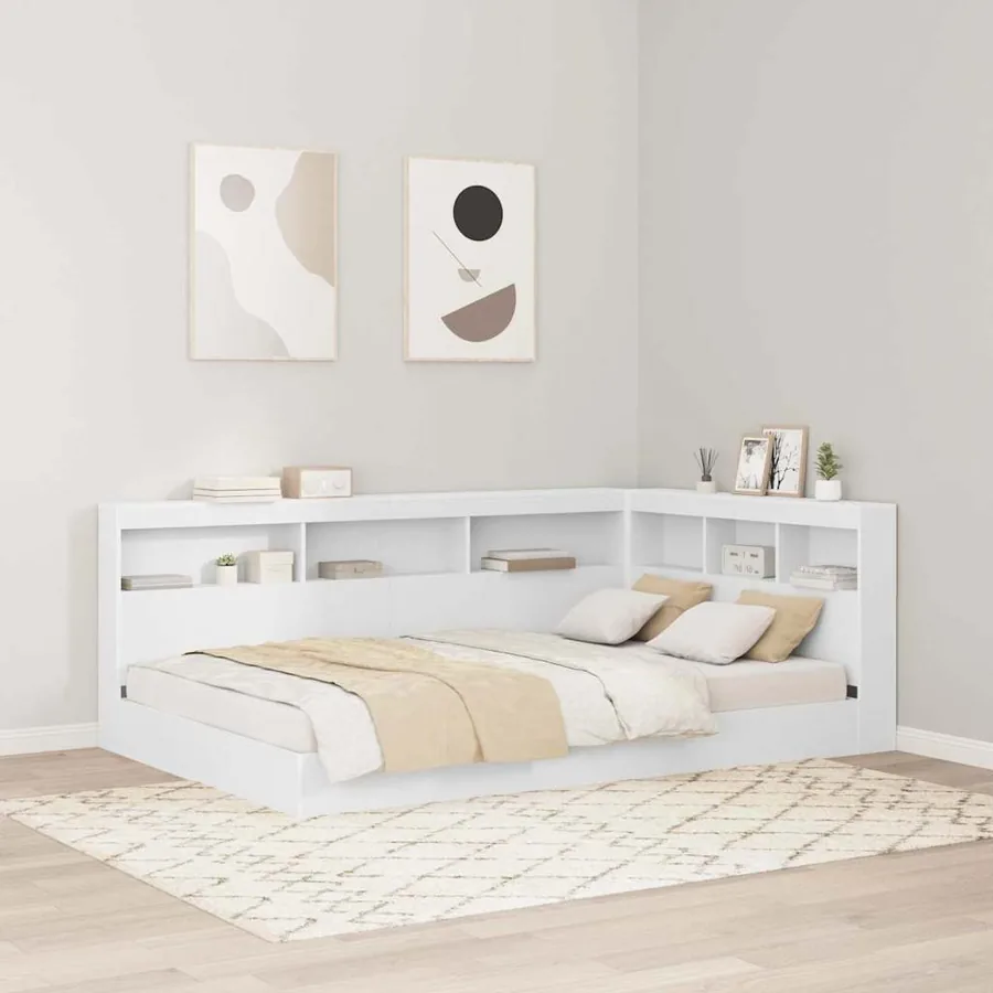Tête de lit de rangement Blanc 120 cm Bois d'ingénierie