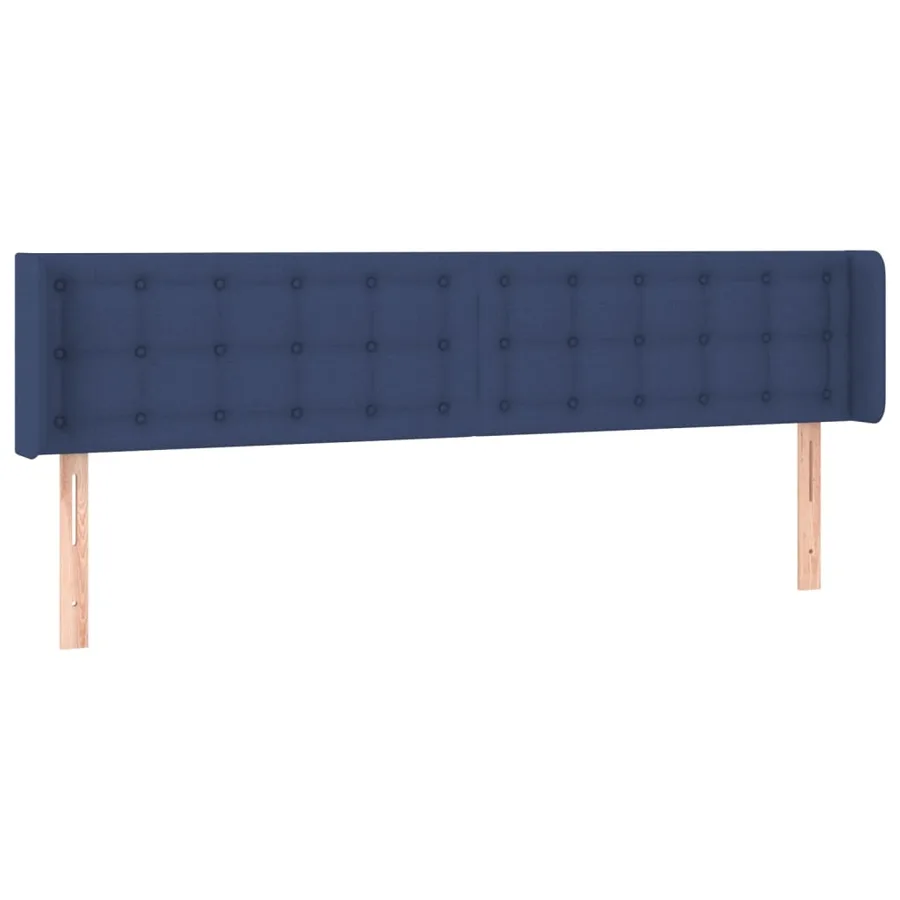 Tête de lit avec oreilles Bleu 163x16x78/88 cm Tissu - 2