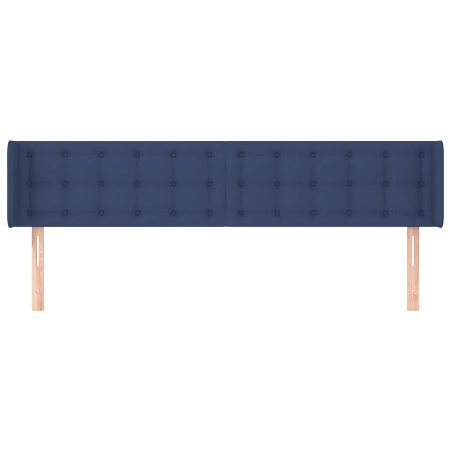 Tête de lit avec oreilles Bleu 163x16x78/88 cm Tissu - 3