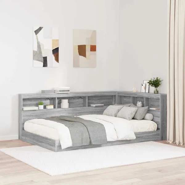 Tête de lit de rangement Gris Sonoma 120 cm Bois d'ingénierie
