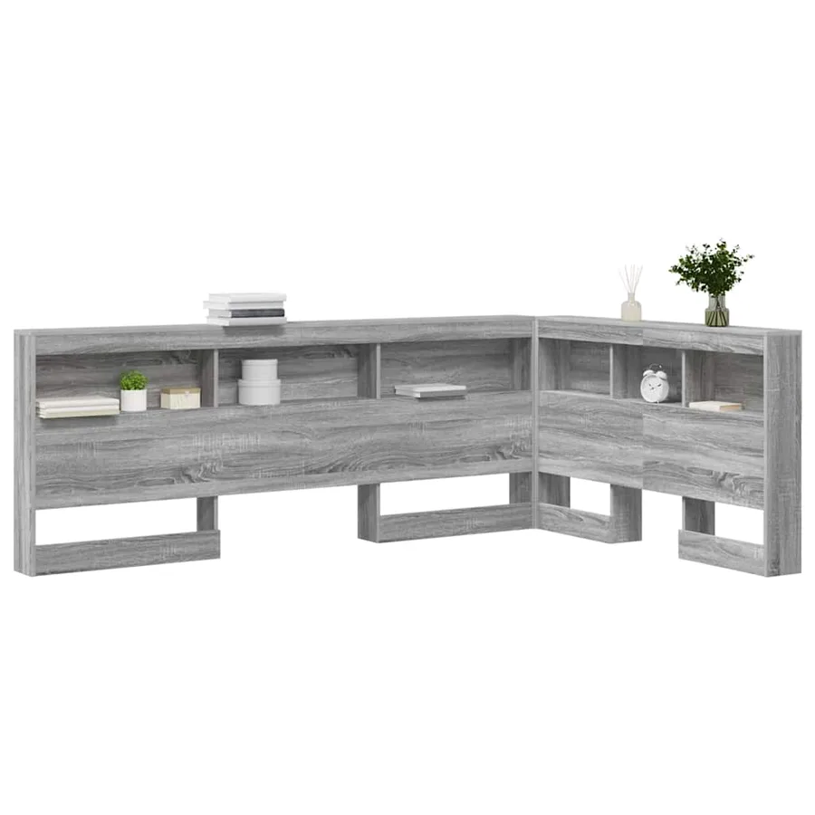 Tête de lit de rangement Gris Sonoma 120 cm Bois d'ingénierie - 3