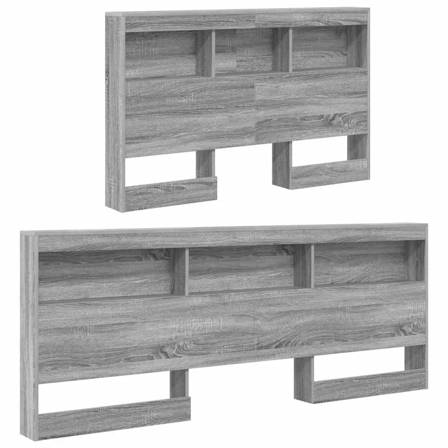 Tête de lit de rangement Gris Sonoma 120 cm Bois d'ingénierie - 5
