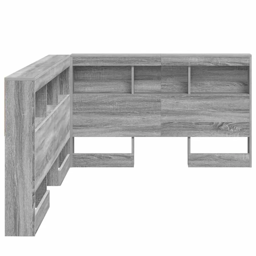 Tête de lit de rangement Gris Sonoma 120 cm Bois d'ingénierie - 7