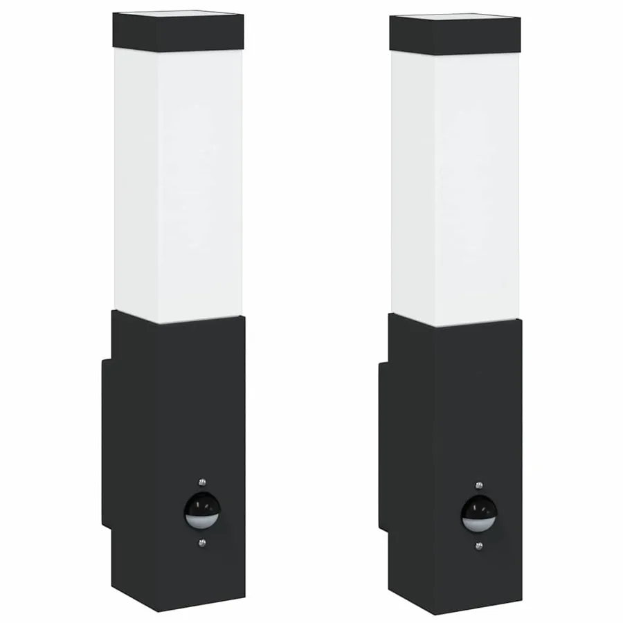 Applique Murale Extérieure 2 pcs Noir 10.5 x 6 x 33 cm - 2