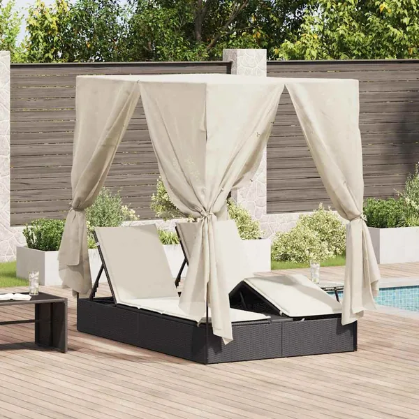 Transat double Blanc chaud 205 x 129 x 200 cm polyrotin