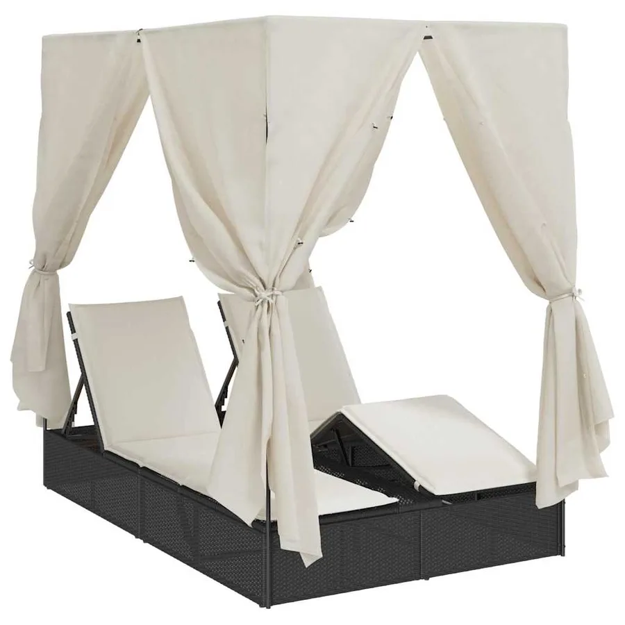 Transat double Blanc chaud 205 x 129 x 200 cm polyrotin - 2