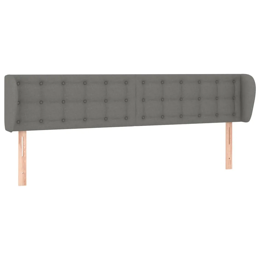 Tête de lit avec oreilles Gris foncé 163x16x78/88 cm Tissu - 2