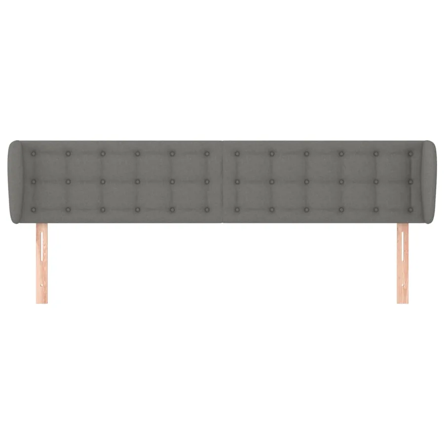 Tête de lit avec oreilles Gris foncé 163x16x78/88 cm Tissu - 3