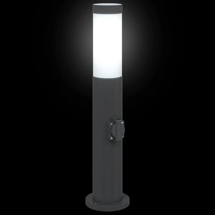 Bornes lumineuses avec sortie lot de 3 50 cm acier inoxydable IP44 - 5
