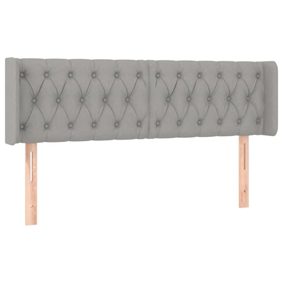 Tête de lit avec oreilles Gris clair 163x16x78/88 cm Tissu - 2