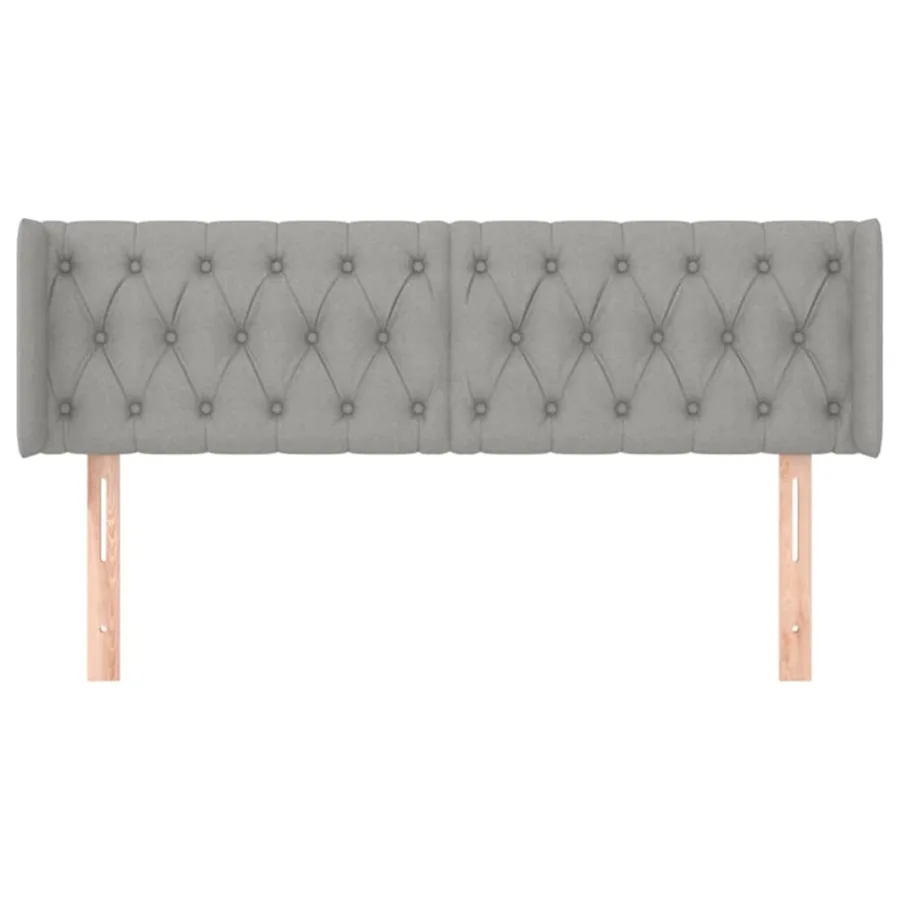 Tête de lit avec oreilles Gris clair 163x16x78/88 cm Tissu - 3