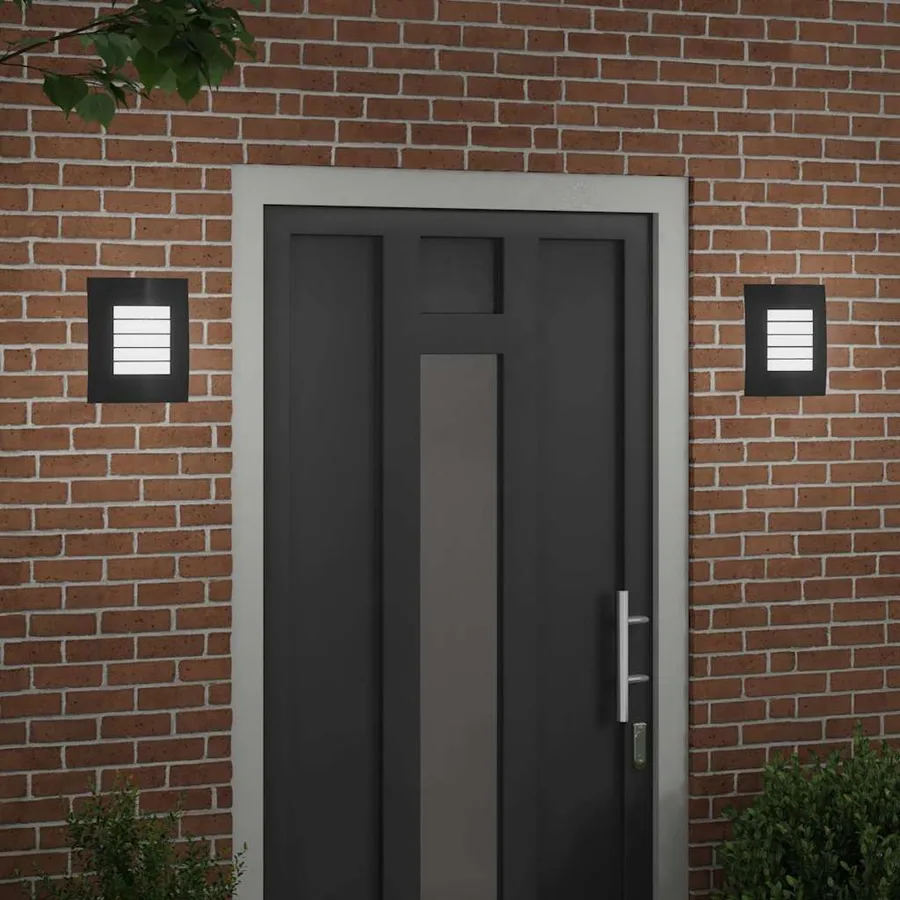 Applique Murale Extérieure 2 pcs Noir 23.5 x 9 x 26 cm - 3