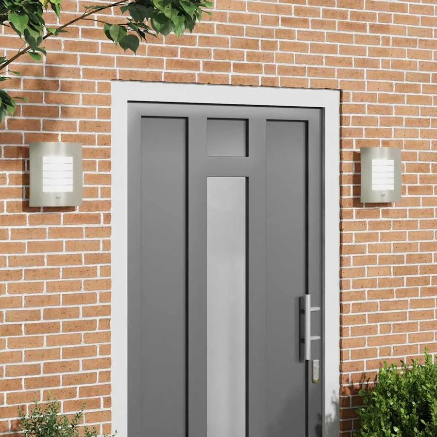 Applique Murale Extérieure 2 pcs Argenté 23.5 x 9 x 26 cm
