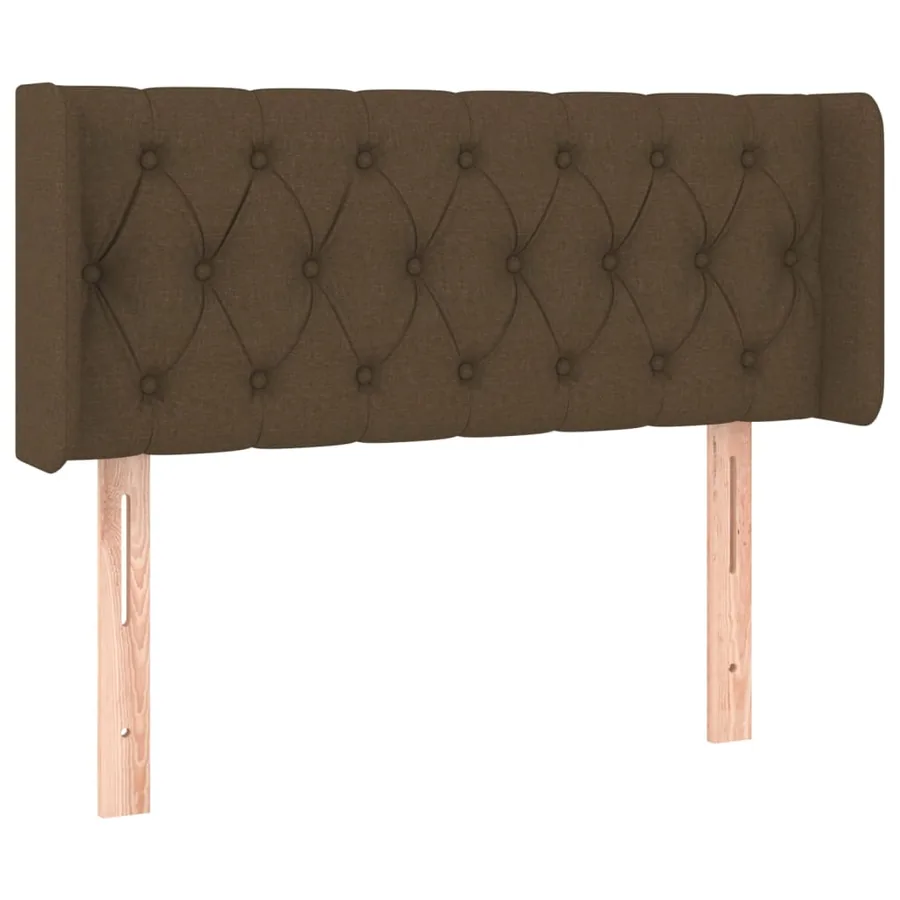 Tête de lit avec oreilles Marron Foncé 103x16x78/88 cm Tissu - 2