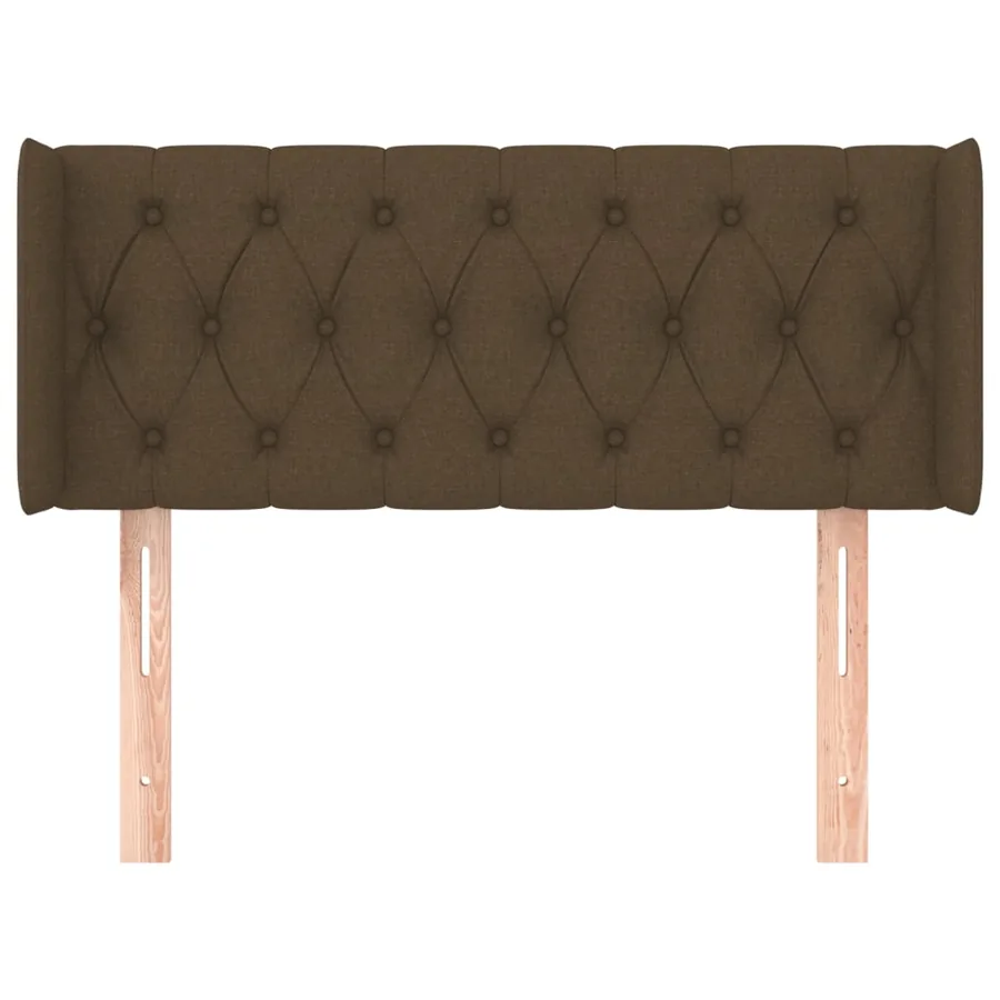 Tête de lit avec oreilles Marron Foncé 103x16x78/88 cm Tissu - 3
