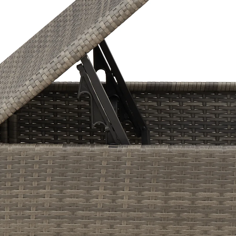 Tabouret de Jardin avec coussin Gris 55 x 55 x 37 cm polyrotin - 6