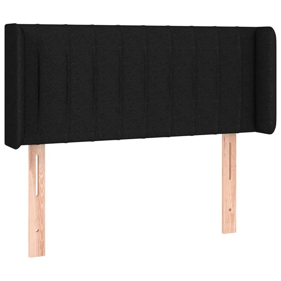Tête de lit avec oreilles Noir 83x16x78/88 cm Tissu - 2